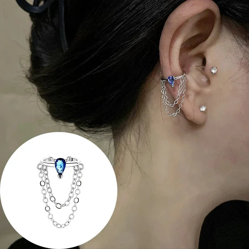 925 Stamp Silver Zirconia Pearl Clip On Earrings for Women Geometric Ear Cuff Girl Jewelry