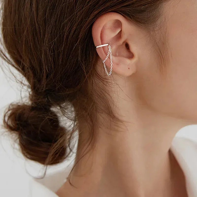 925 Stamp Silver Zirconia Pearl Clip On Earrings for Women Geometric Ear Cuff Girl Jewelry