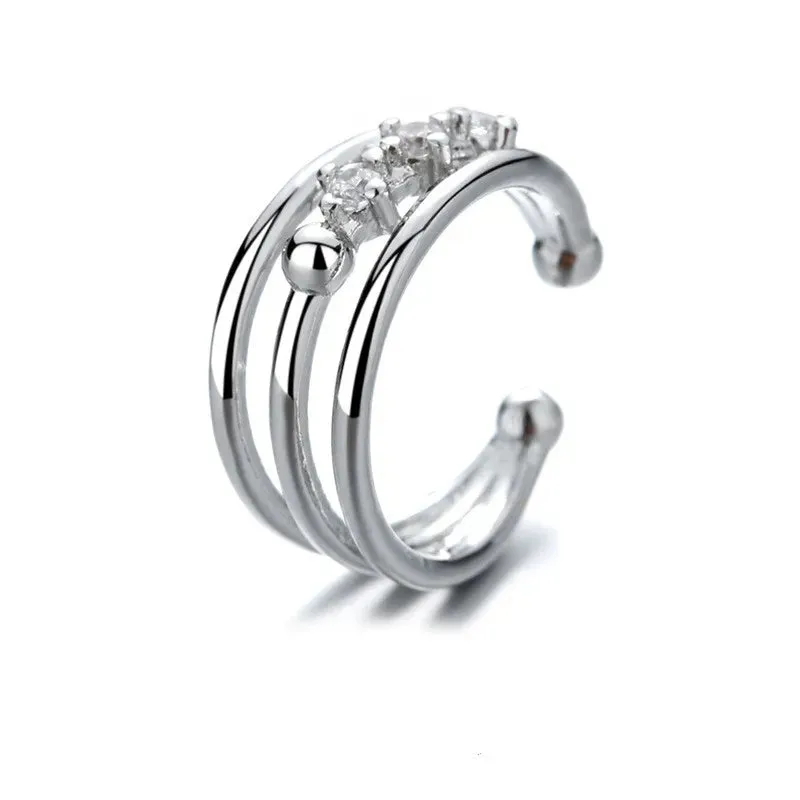 925 Stamp Silver Zirconia Pearl Clip On Earrings for Women Geometric Ear Cuff Girl Jewelry