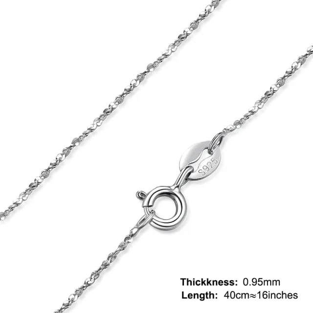 925 Sterling Silver Twisted Fashion Jewelry Chain Necklace for Women