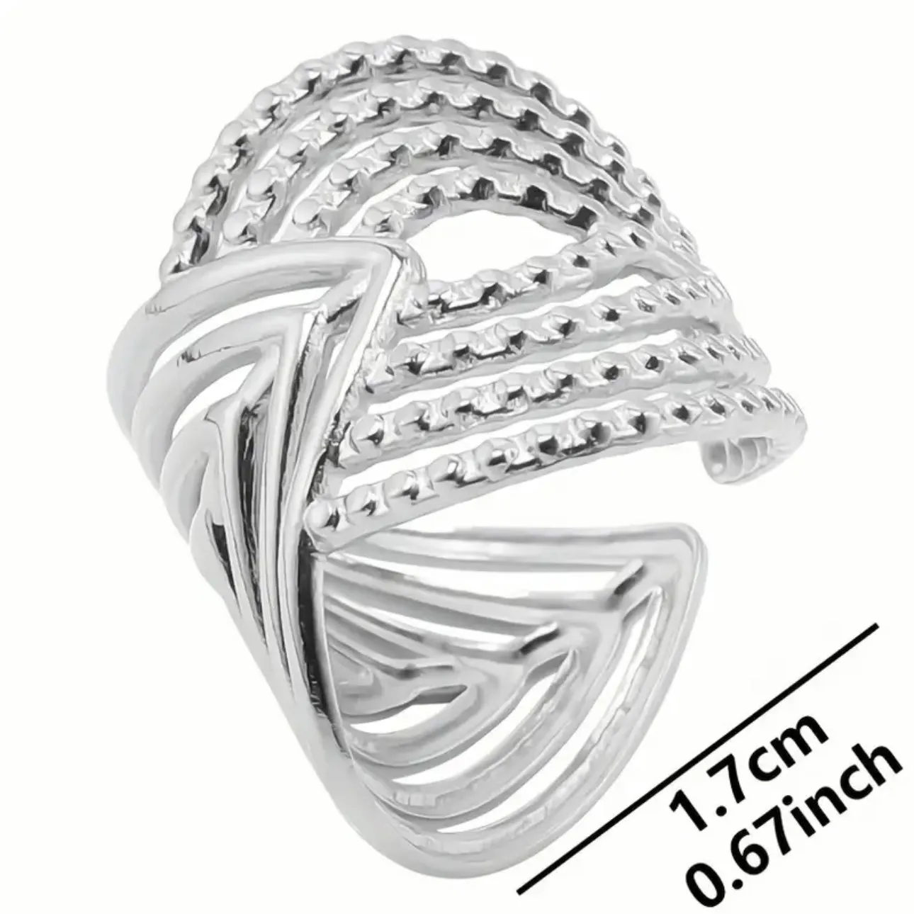 Abstract Steel All-Fit Ring