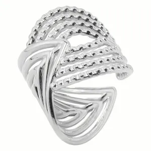 Abstract Steel All-Fit Ring
