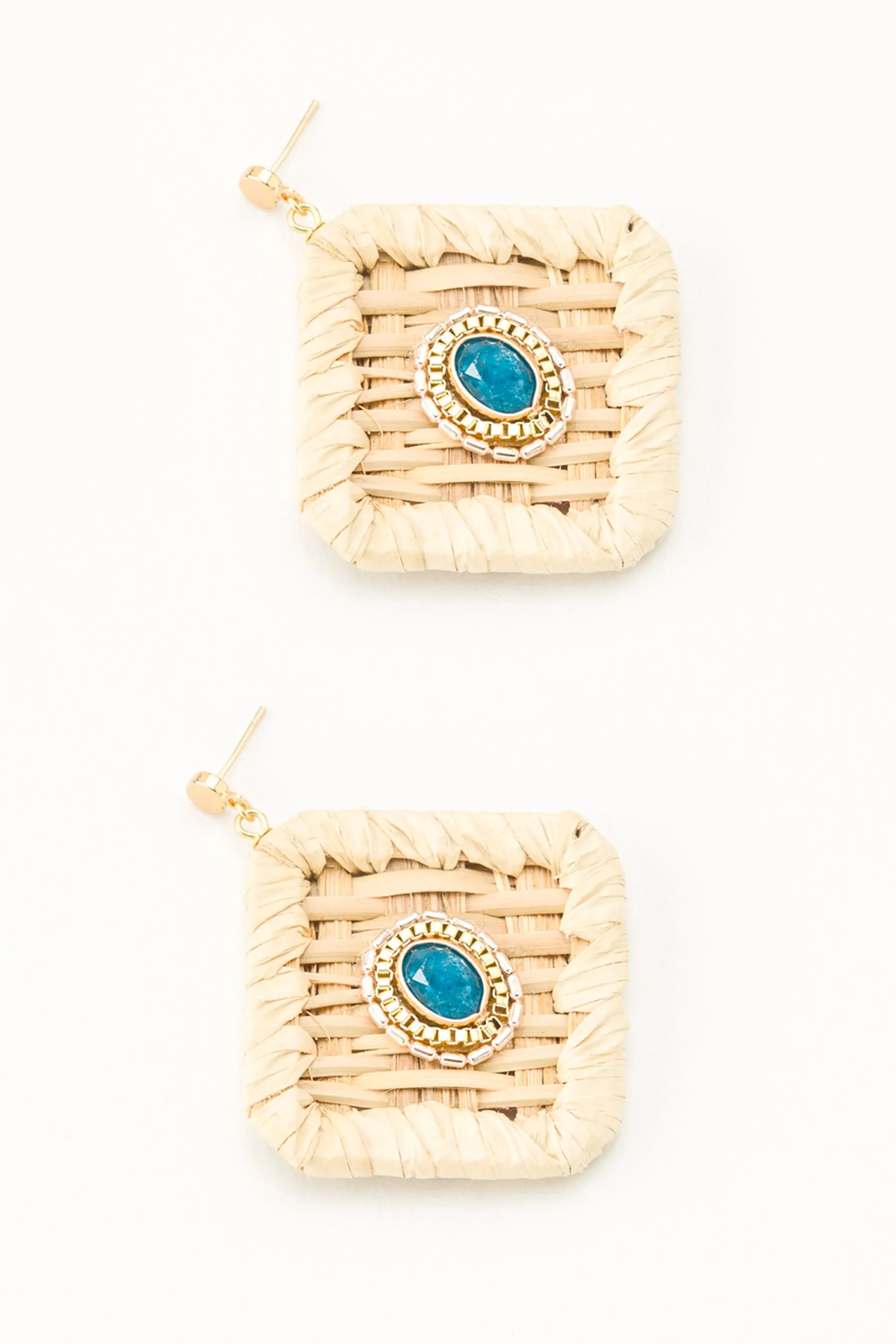 Achaia Geometric Rattan Earrings