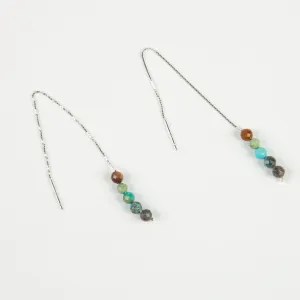 African Turquoise Threader Earrings