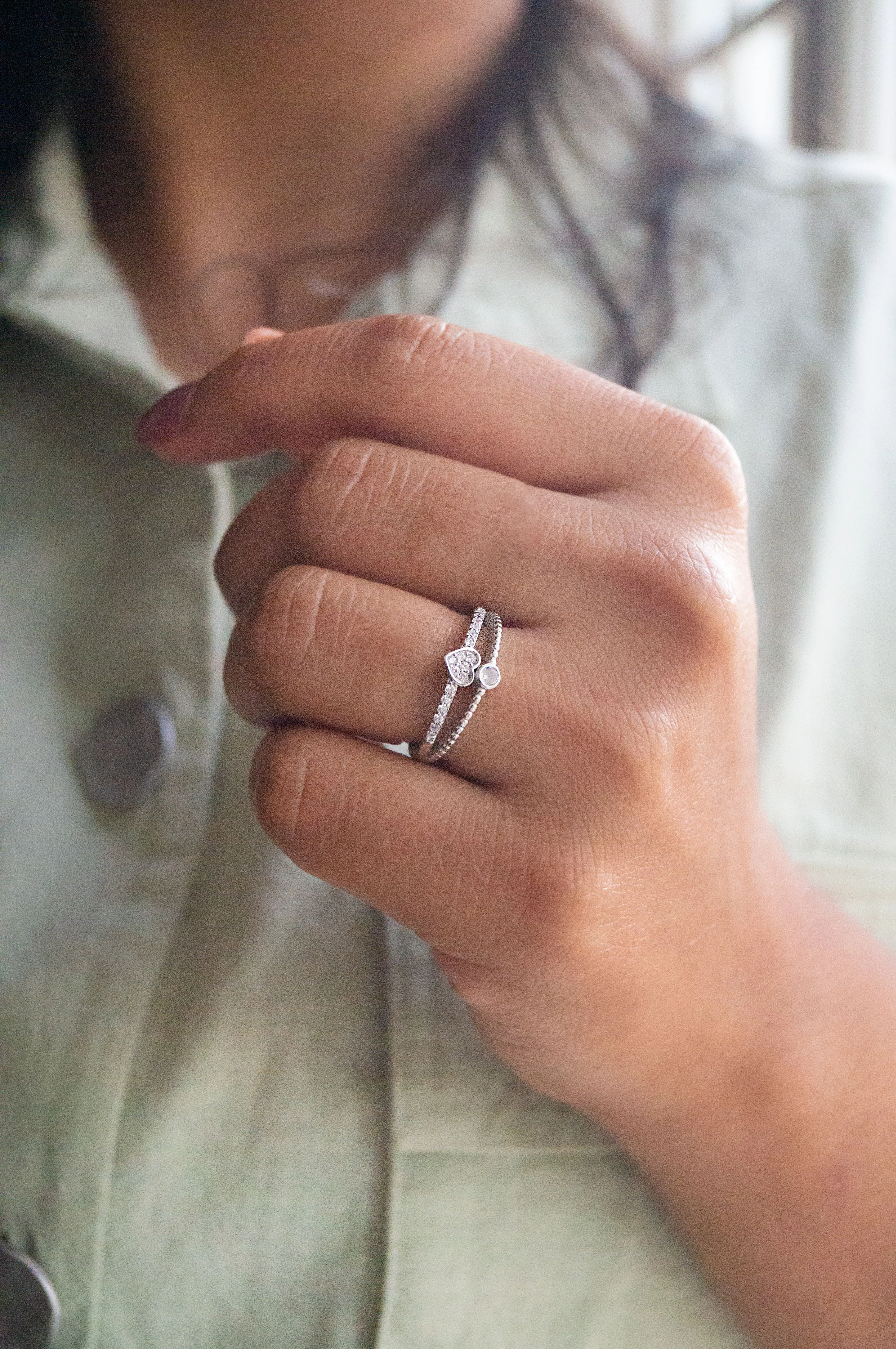 Along Your Heart Sterling Silver Open Ring