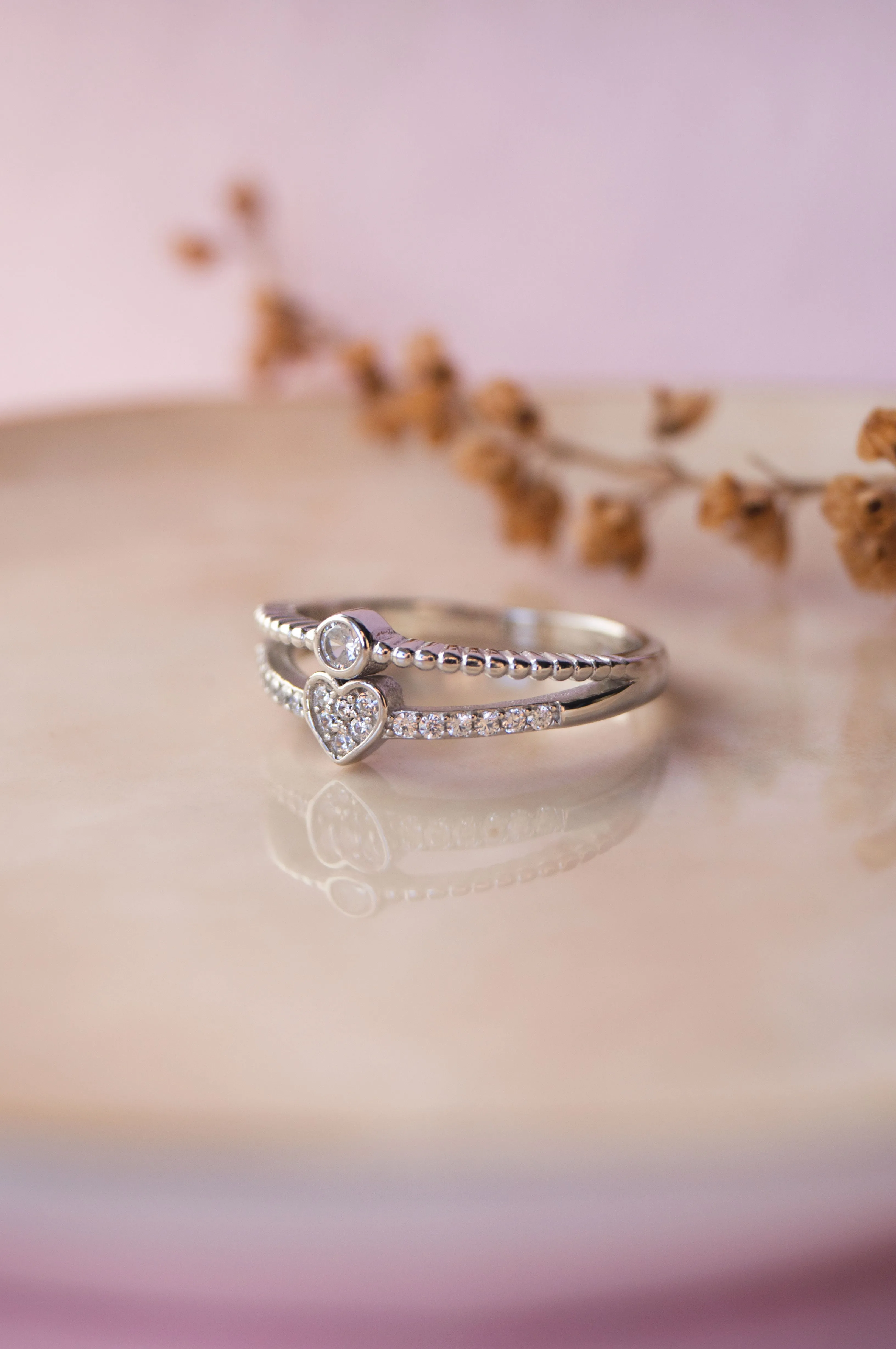Along Your Heart Sterling Silver Open Ring