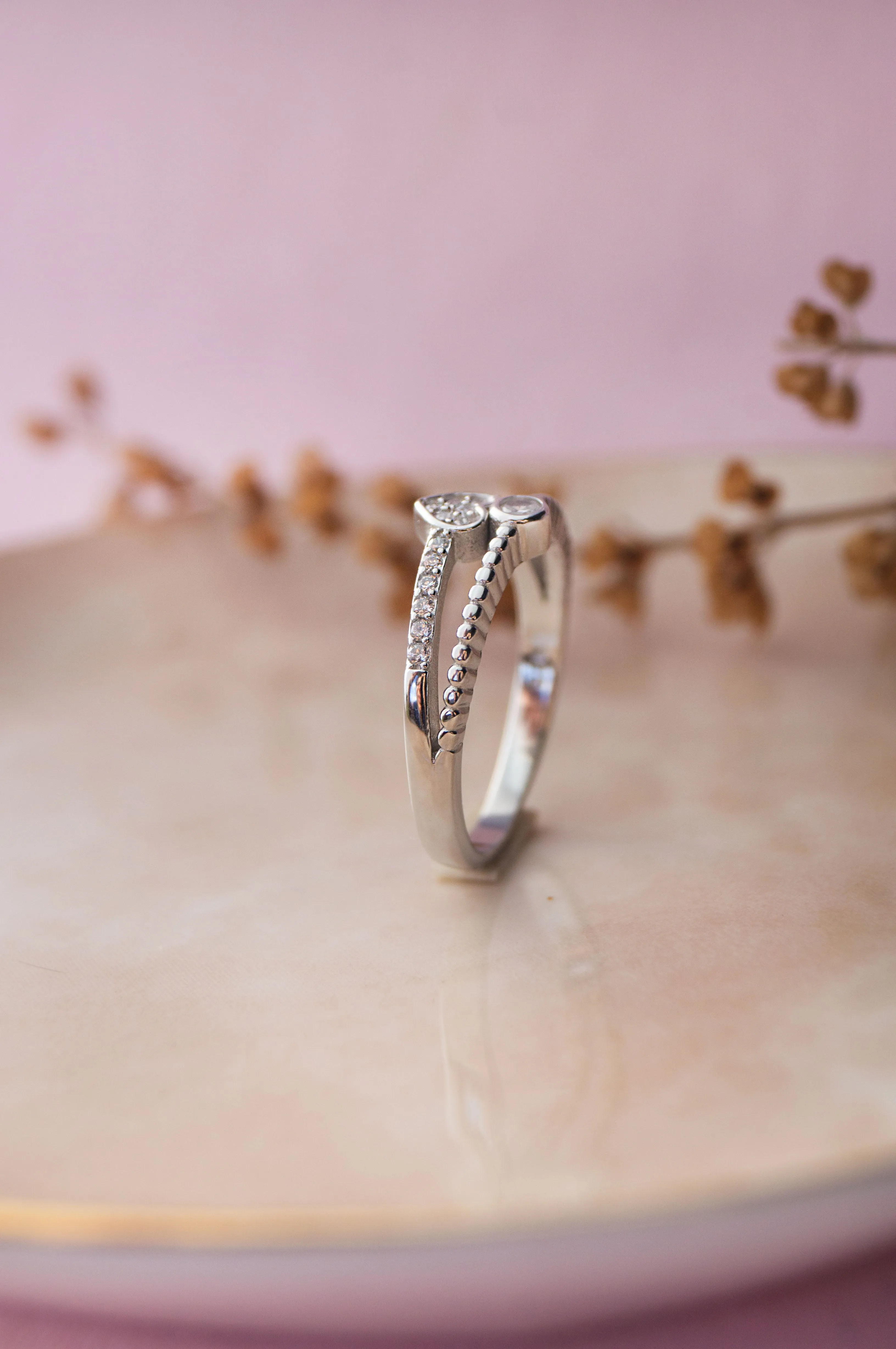 Along Your Heart Sterling Silver Open Ring