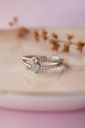 Along Your Heart Sterling Silver Open Ring