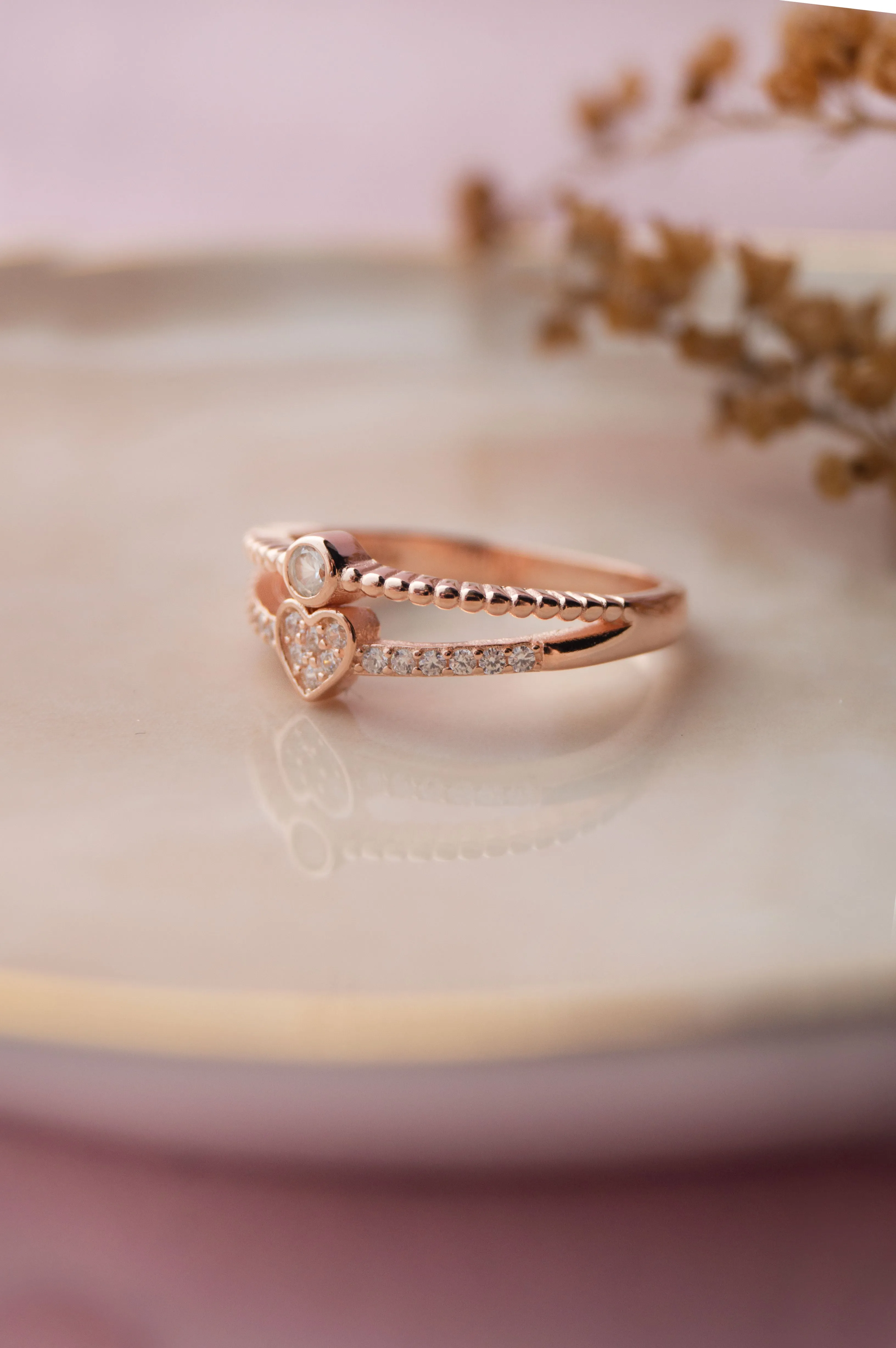 Along Your Heart Sterling Silver Open Ring