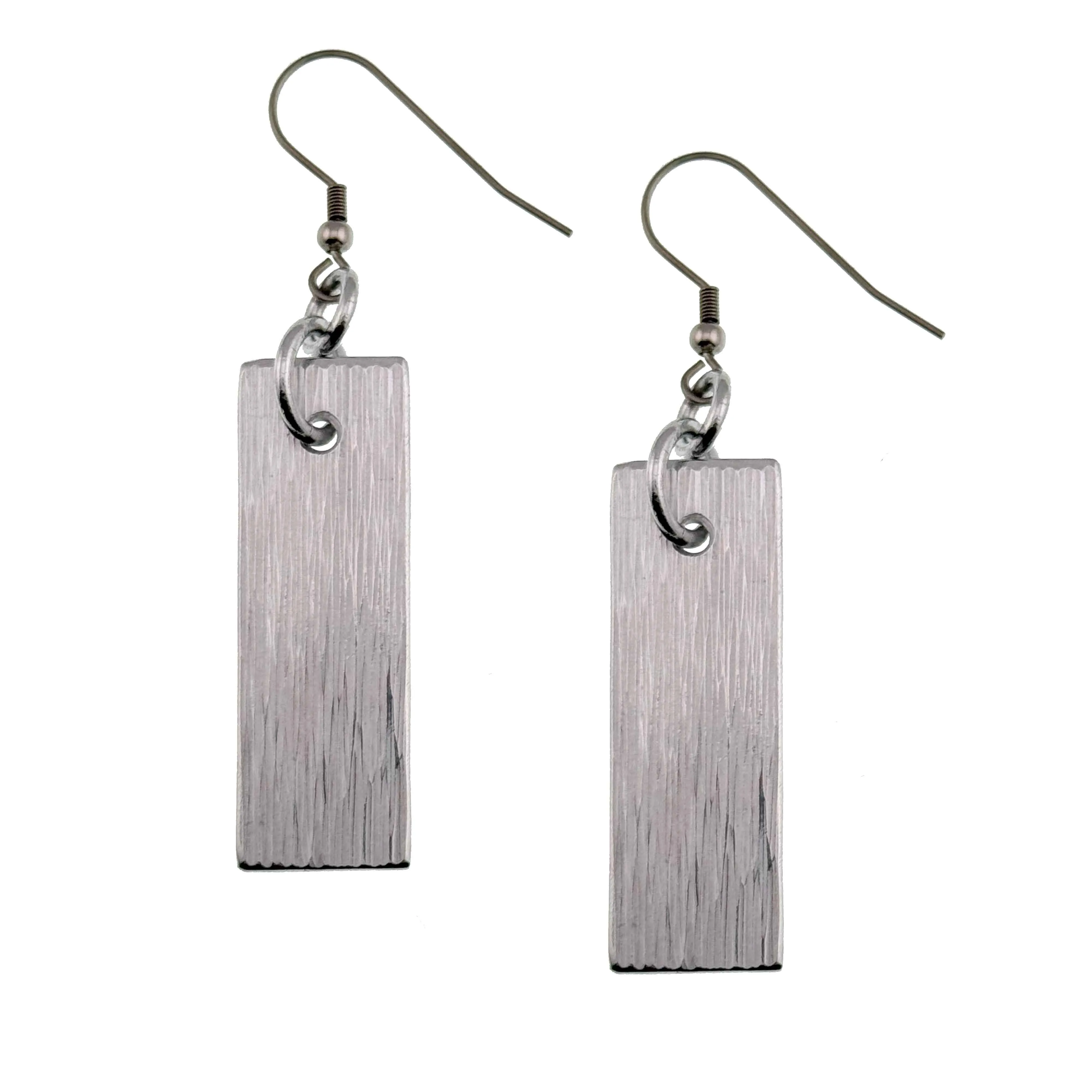 Aluminum Bark Dangle Earrings