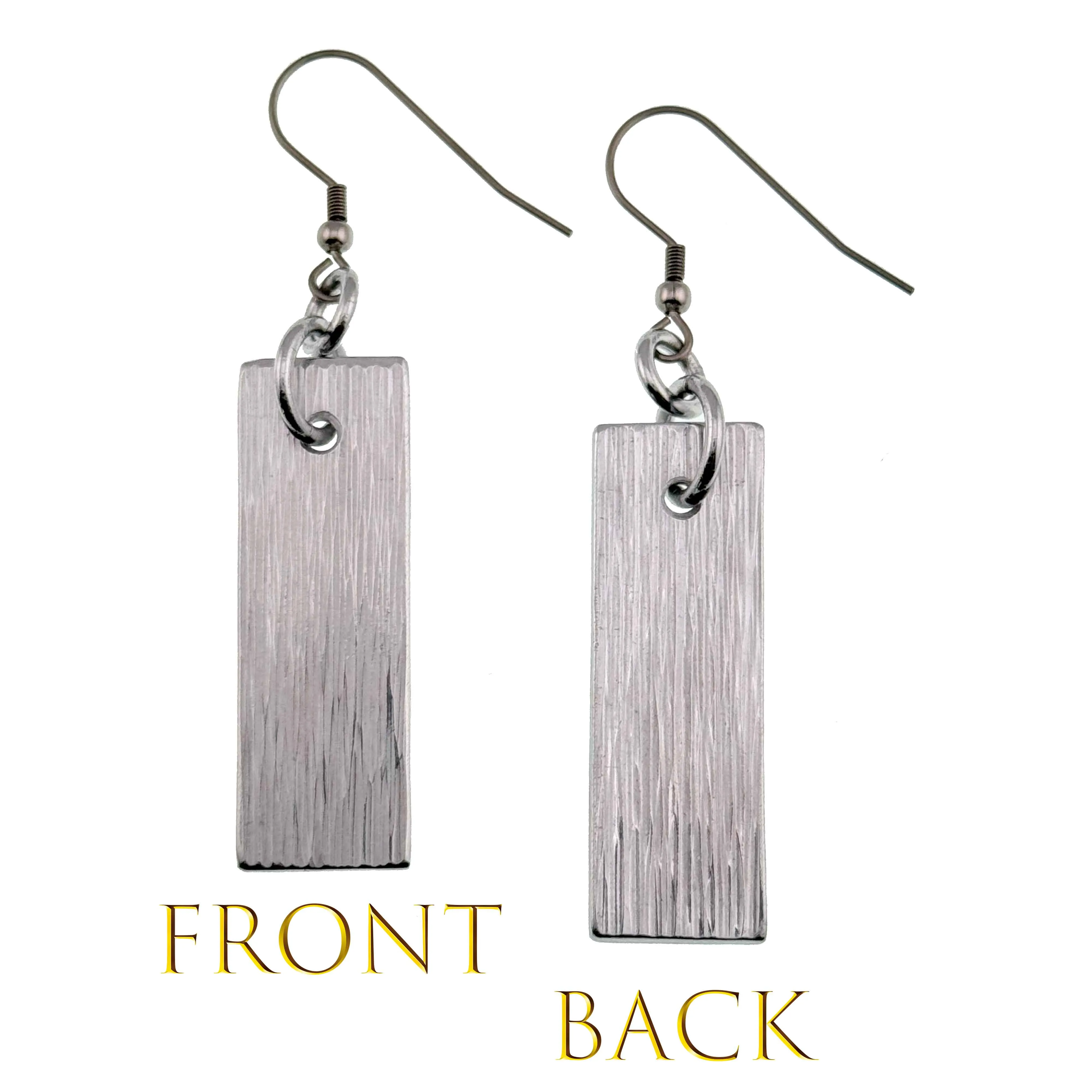Aluminum Bark Dangle Earrings