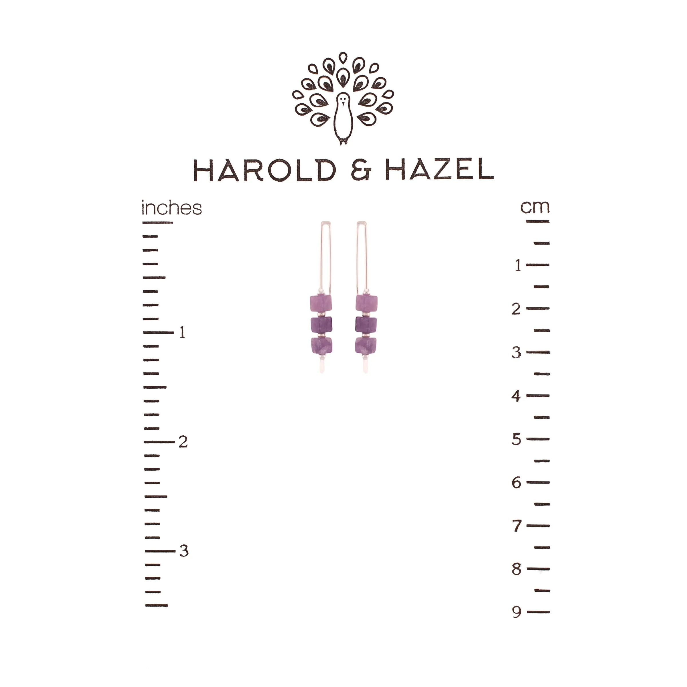 Amethyst Cubic Threader Earrings