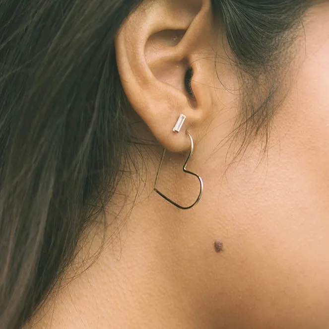 Amore Heart Threader Earrings