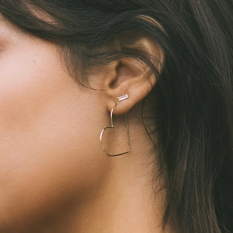 Amore Heart Threader Earrings