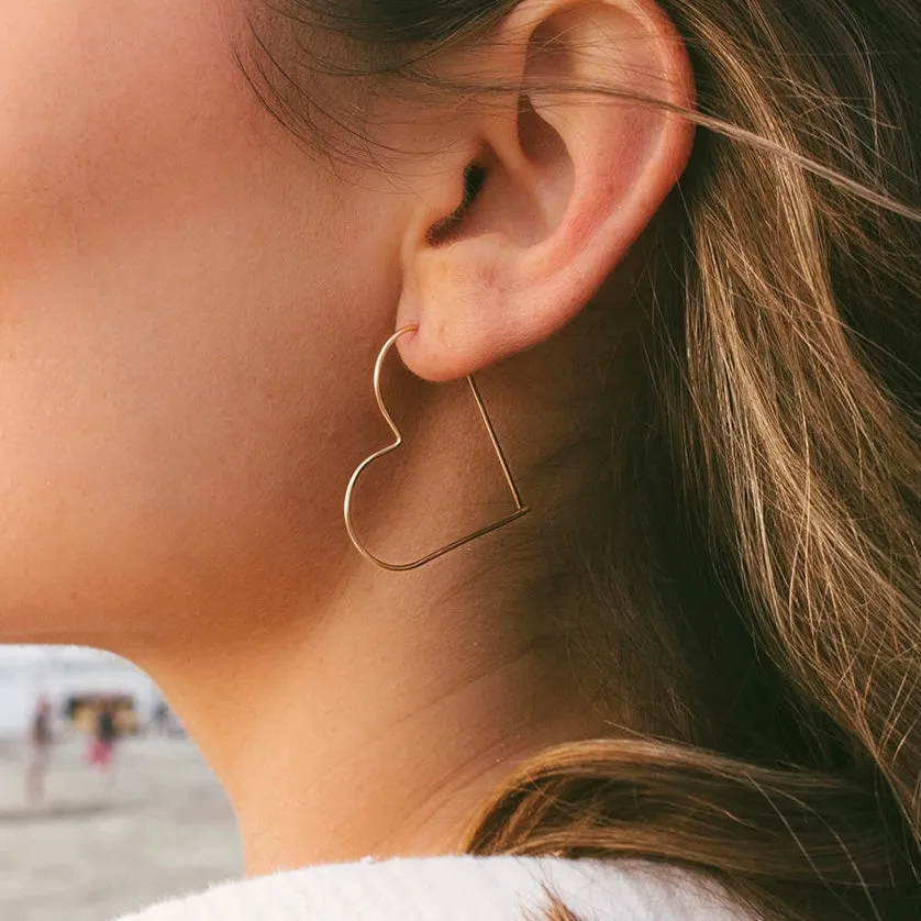 Amore Heart Threader Earrings