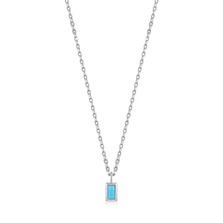 Ania Haie Turquoise Drop Pendant Silver Necklace.