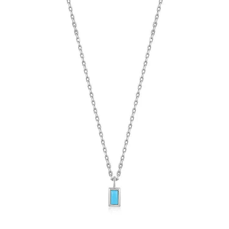 Ania Haie Turquoise Drop Pendant Silver Necklace.