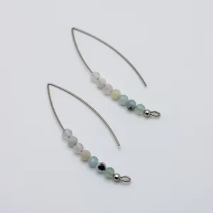 Aquamarine Wire Threader Earrings