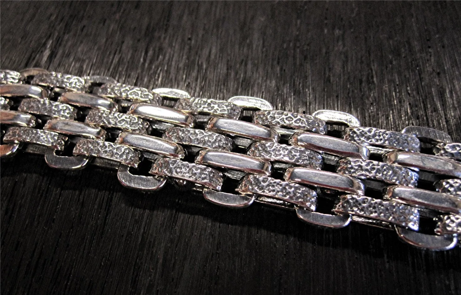 Artisan Rectangular Sterling Silver Jewelry Link (one)