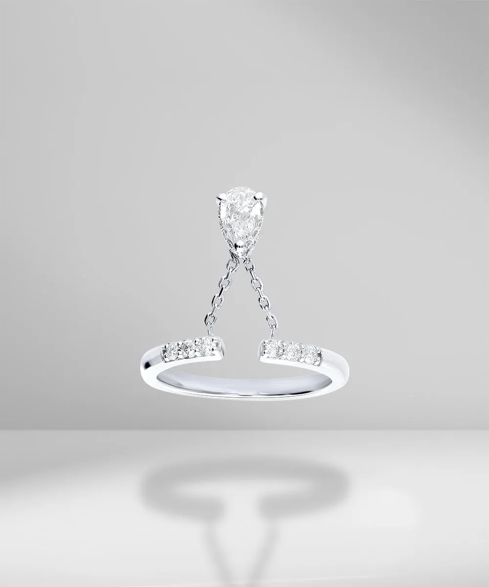 Ary Pret Threader Collection Hanging Chain Diamond Ring