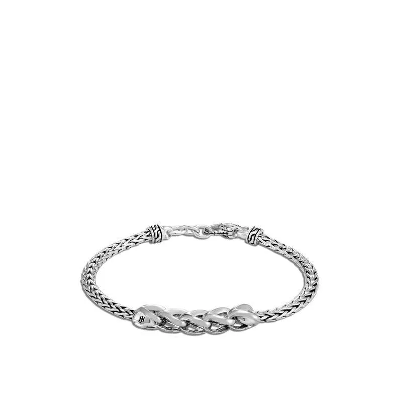 Asli Classic Chain Link Station Bracelet in Silver