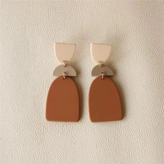 Attractive Geometric Round Square Acrylic Earrings for Women And Girls - Unique Design Long Dangle Drop Earrings