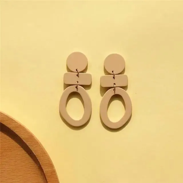 Attractive Geometric Round Square Acrylic Earrings for Women And Girls - Unique Design Long Dangle Drop Earrings
