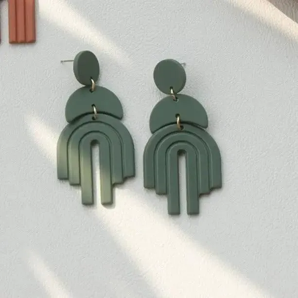 Attractive Geometric Round Square Acrylic Earrings for Women And Girls - Unique Design Long Dangle Drop Earrings