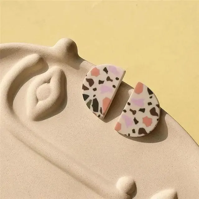 Attractive Geometric Round Square Acrylic Earrings for Women And Girls - Unique Design Long Dangle Drop Earrings