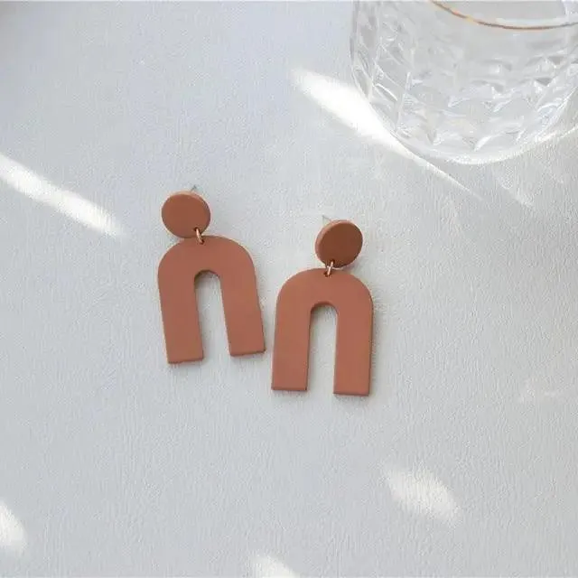 Attractive Geometric Round Square Acrylic Earrings for Women And Girls - Unique Design Long Dangle Drop Earrings