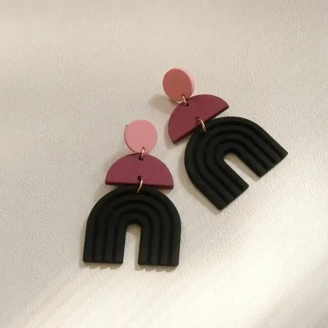 Attractive Geometric Round Square Acrylic Earrings for Women And Girls - Unique Design Long Dangle Drop Earrings