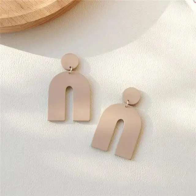 Attractive Geometric Round Square Acrylic Earrings for Women And Girls - Unique Design Long Dangle Drop Earrings