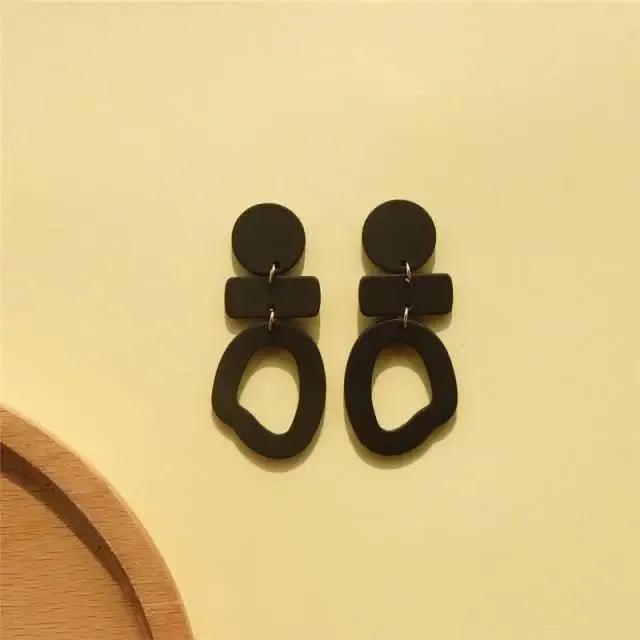 Attractive Geometric Round Square Acrylic Earrings for Women And Girls - Unique Design Long Dangle Drop Earrings