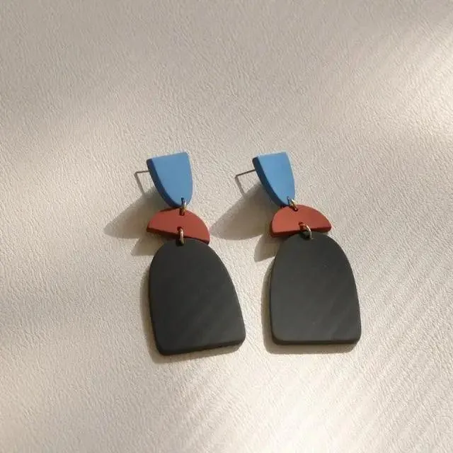 Attractive Geometric Round Square Acrylic Earrings for Women And Girls - Unique Design Long Dangle Drop Earrings
