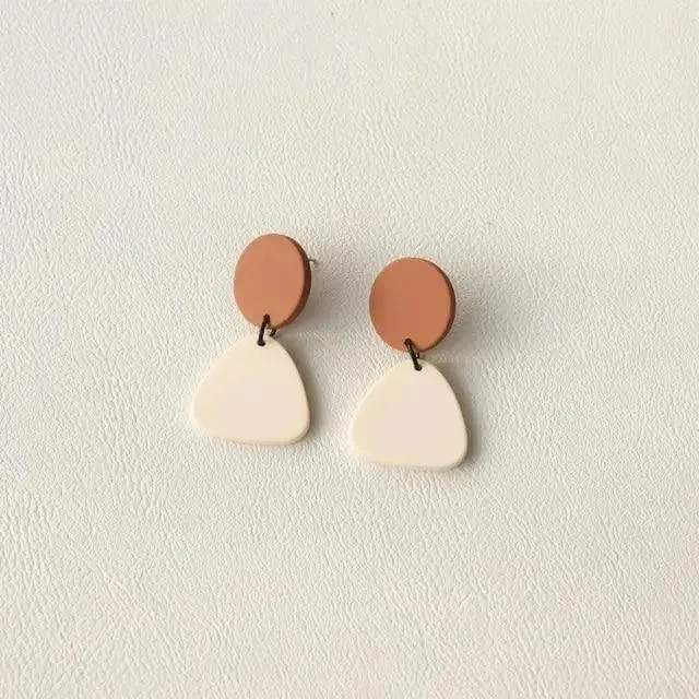 Attractive Geometric Round Square Acrylic Earrings for Women And Girls - Unique Design Long Dangle Drop Earrings