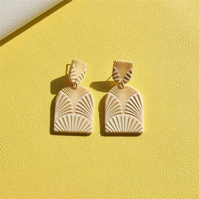 Attractive Geometric Round Square Acrylic Earrings for Women And Girls - Unique Design Long Dangle Drop Earrings