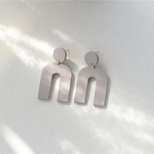 Attractive Geometric Round Square Acrylic Earrings for Women And Girls - Unique Design Long Dangle Drop Earrings
