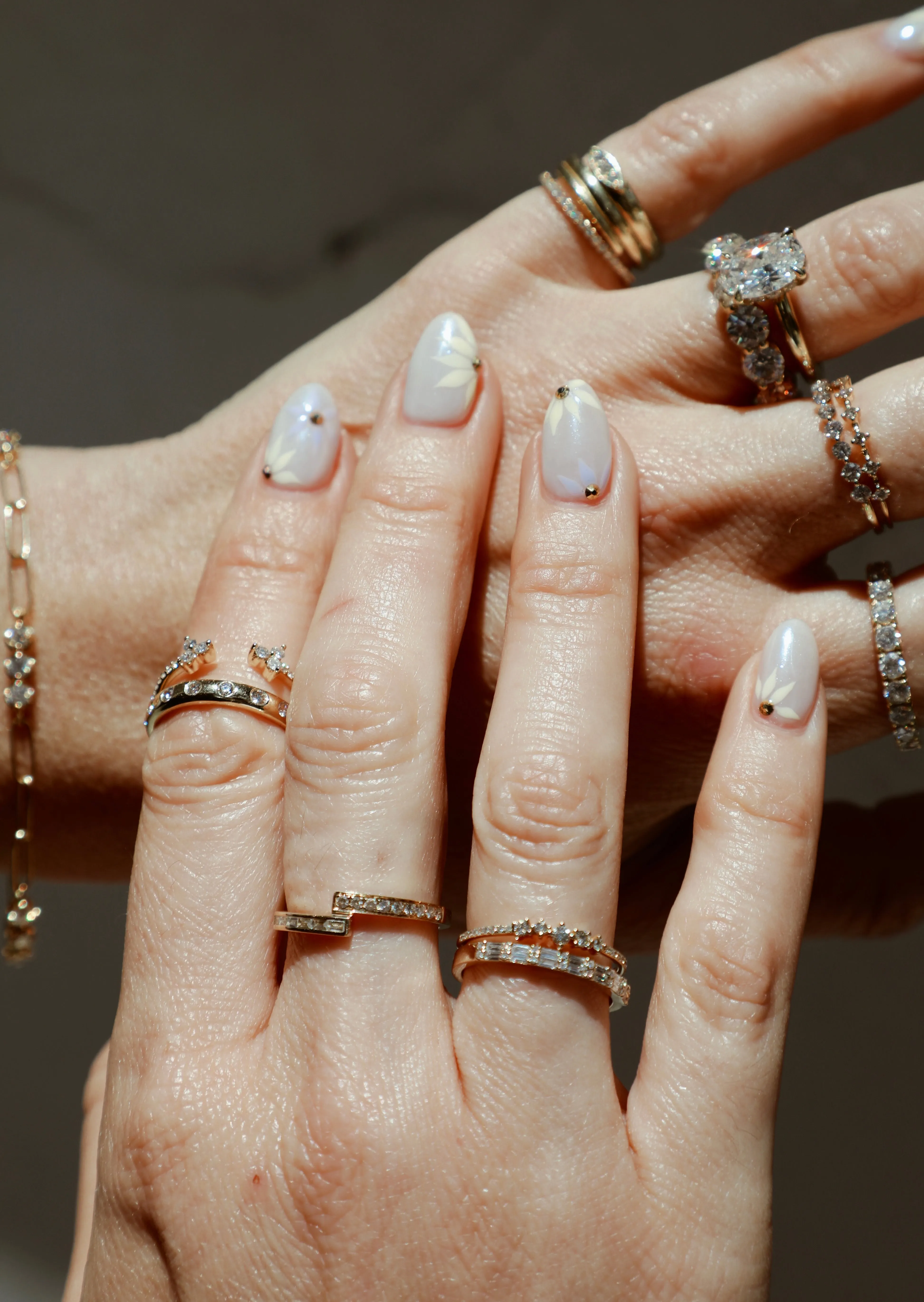 Baguette & Round Diamond Crossover Ring