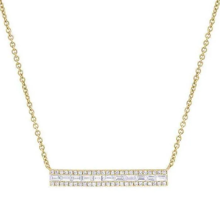 Baguette Diamond Bar Necklace