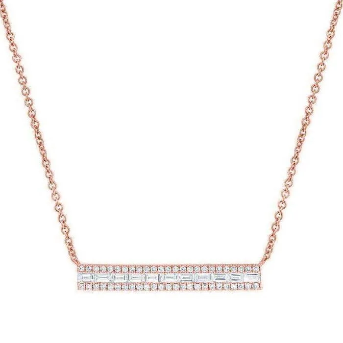 Baguette Diamond Bar Necklace
