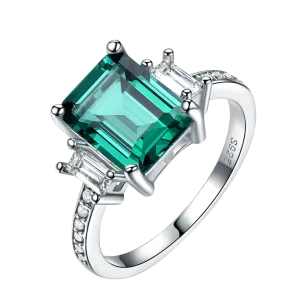 Baguette Emerald Solitaire Ring