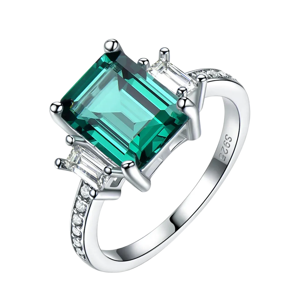 Baguette Emerald Solitaire Ring