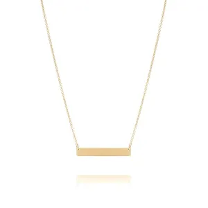 Bar Monogram Nameplate Necklace Gold