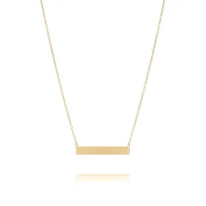 Bar Monogram Nameplate Necklace Gold