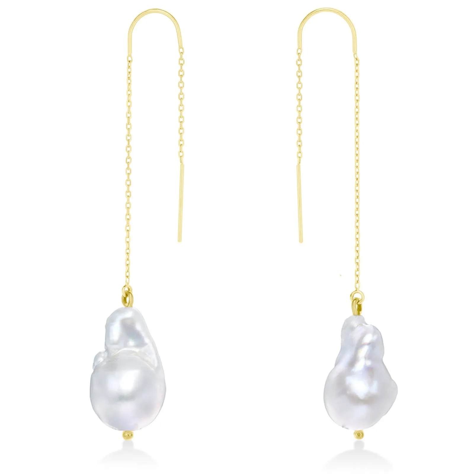 Baroque Pearl Ear Threader Earrings