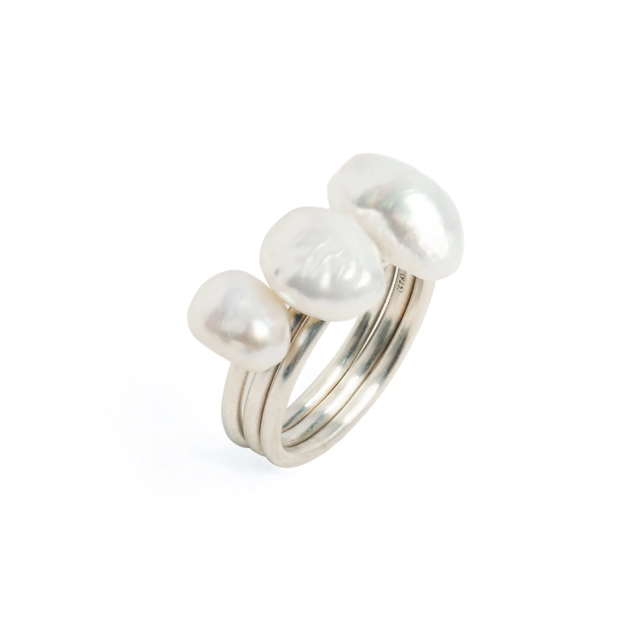 Baroque Pearl Medium Silver Ring