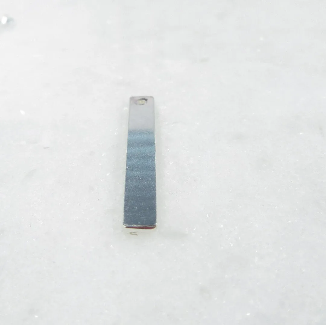 Bars Wide Flat Single Hole - 1 inch, 2 inch, 3mm, Your Choice of Metals