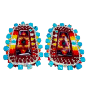 BBB Geometric Maroon Earrings