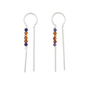Beaded Dancer Threaders in Sodalite & Hessonite | Available to Ship March 14, 2025