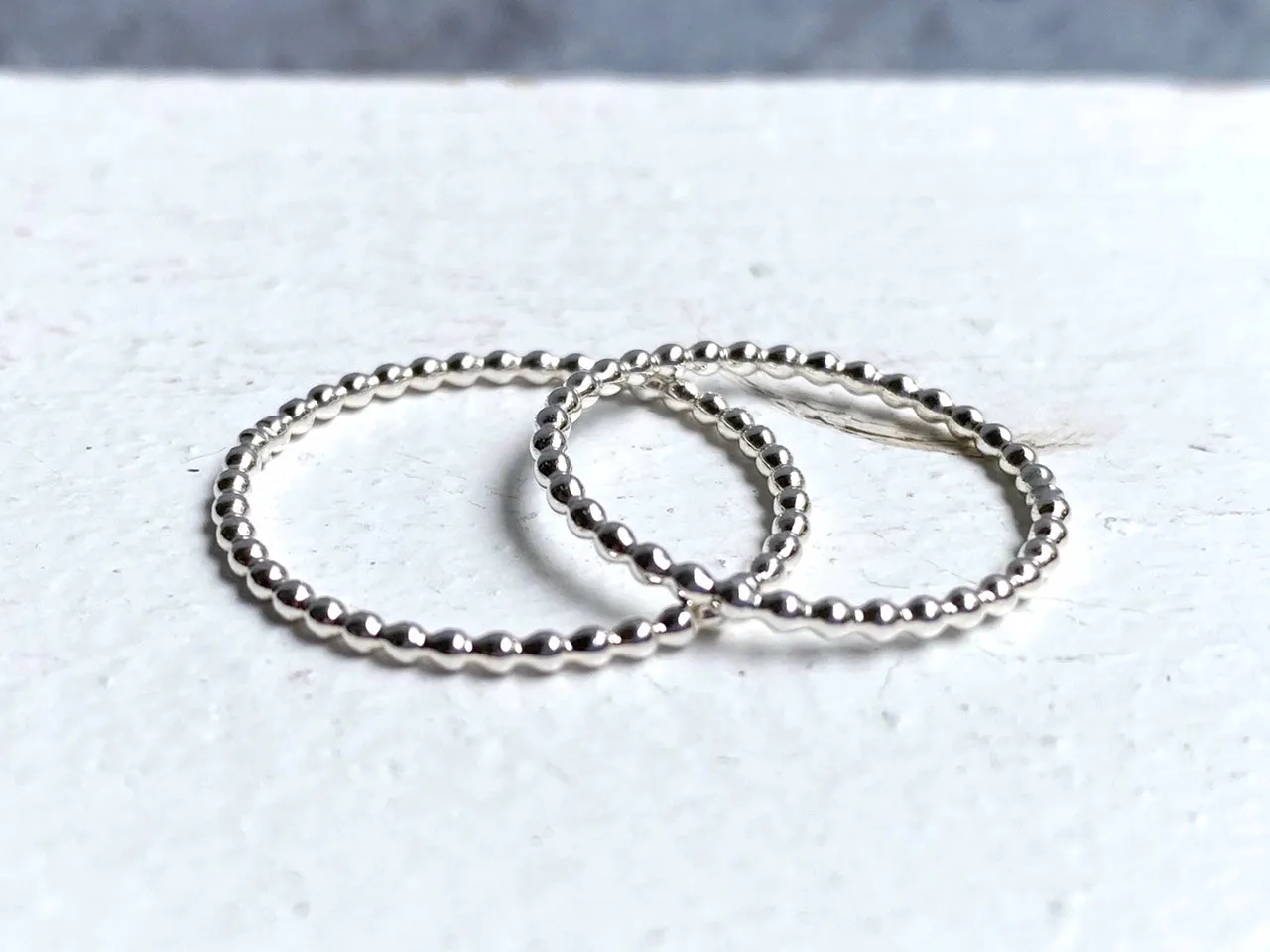 Beaded Sterling Silver Ring